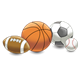 Balls football, basketball, soccerball, and baseball