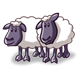 Two Sheep white with black heads