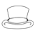 Black Top Hat Line PNG