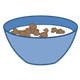 Blue Bowl with cereal and milk