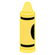 Yellow Crayon standing up