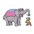 Circus Elephant and Clown Color PDF