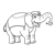 Circus Elephant Line PNG