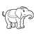 Baby Circus Elephant Line PNG