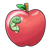 Worm inside Apple Color PNG