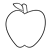 Red Apple 2 Line PNG