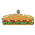 Sandwich with Olive Color PNG