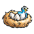 Baby Bird with 2 Eggs Color PNG