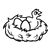 Baby Bird with 2 Eggs Line PNG