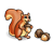 Tan Squirrel with Nuts Color PNG
