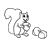 Tan Squirrel with Nuts Line PNG