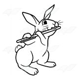 Rabbit with Flute