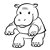 Hippo Line PNG