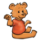 Waving Bear with red shirt