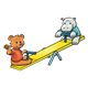 Bear and Hippo on teeter-totter