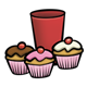 Cupcakes with drink