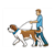 Man Walking Dog Color PDF