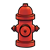 Red Fire Hydrant 1 Color PNG