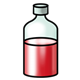 Medicine Bottle with red syrup