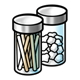 Cotton Balls and Sticks in jars