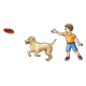 Boy Throwing Flying Disc for dog