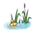 Duckling with Cattails Color PNG