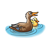 Mother Mallard Duck with Duckling Color PNG