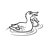 Mother Mallard Duck with Duckling Line PNG