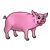 Pink Pig Color PNG