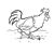 Rooster Walking Line PNG