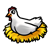 Chicken on Nest Color PNG
