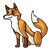 Sitting Fox Color PNG