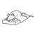 Sleeping Mouse Line PNG