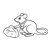 Mouse with Cheese Line PNG