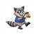 Raccoon with Bell Color PDF