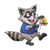 Raccoon with Bell Color PNG