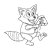Raccoon with Bell Line PNG