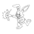 Rabbit with Bell Line PNG