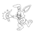 Rabbit with Bell Line PNG