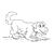 Dog with Ball Line PNG