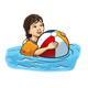 Girl with Beach Ball in water