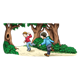 Boys Playing in Forest red sweater, blue hoodie