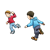 Two Boys Chasing Color PNG