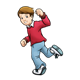 Boy in Red Sweater running