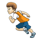 Sprinting Boy in orange jersey