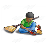 Boy Cleaning
