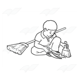 Boy Cleaning