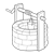 Stone Well with Bucket Line PNG