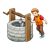 Boy at Stone Well Color PNG