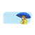 Girl in Rain Color PNG